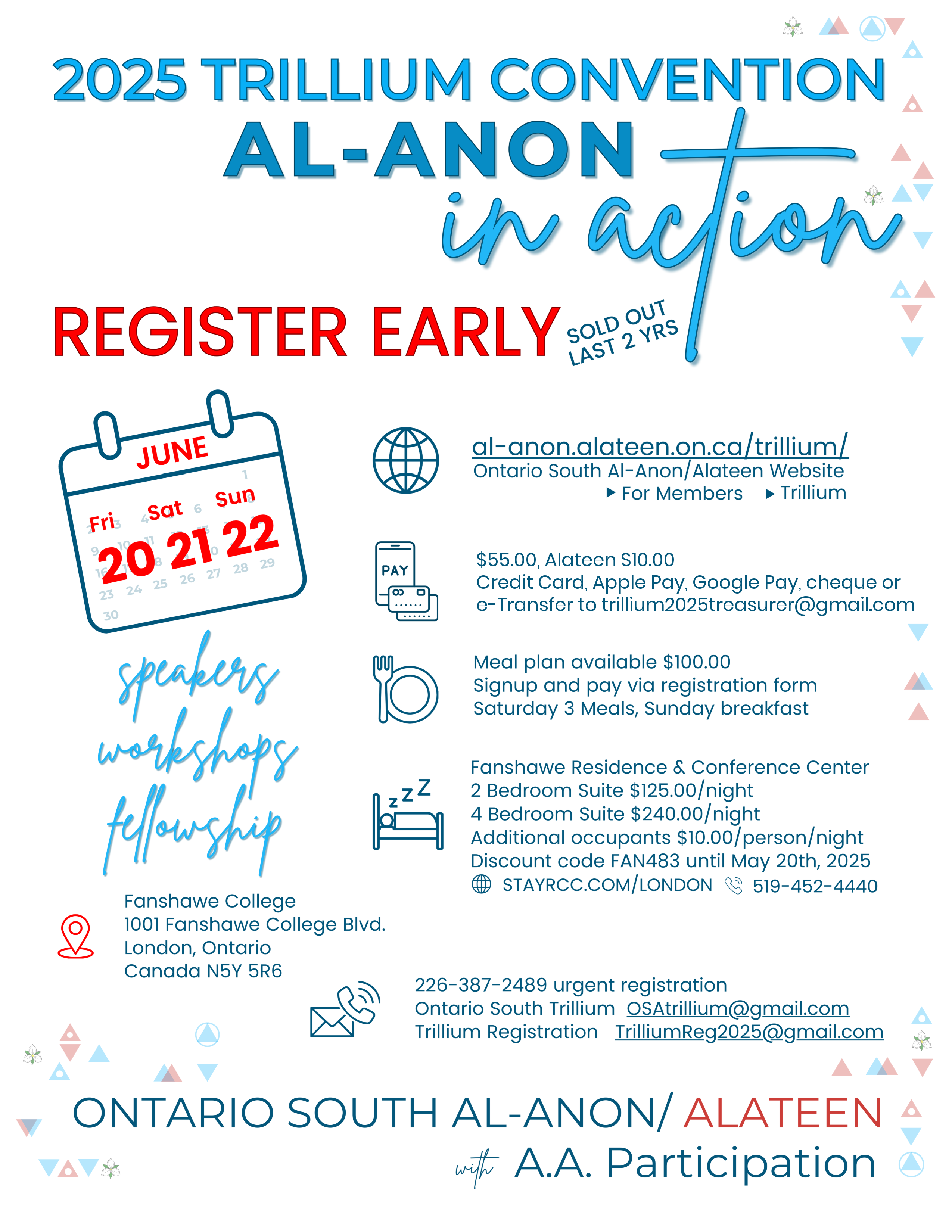 Trillium Convention: Al-Anon Convention: Fanshawe College: June 2025: Register Early